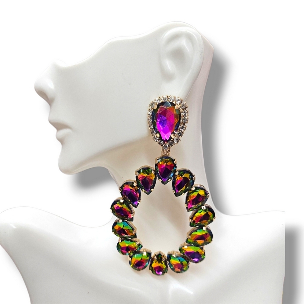 Elegant Multicolor Teardrop Earrings